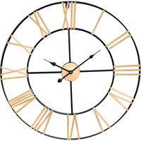 Vintage Wanduhr in Schwarz/Bronze, Ø 60 cm, Thinia Home