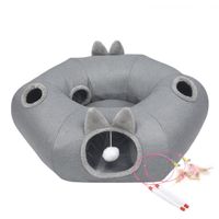 Skylos Foldable Cat Tunnel Bed Interactive Donut Toy for Indoor Cats Kittens