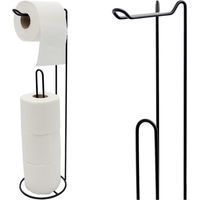 Porte-papier toilette, en métal, noir, 54 cm