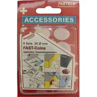 FASTECH® 685-010 Pastilles rondes auto-agrippantes hotmelt à coller partie velours et partie agrippa
