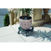 NORTENE Support à roulettes décoratif bleu vert Ø 30 cm - hauteur 8,5 cm - pour pot de fleurs