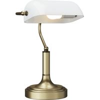 Desk Banker Lamp with Adjustable Screen Tilt Switch for Office Library White