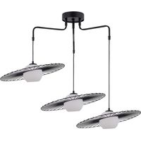 Sigma Lighting Sol lampada sospesa nera 3 luci E27 vetro bianco