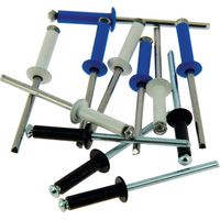 12 Aluminium-Nieten Ass Blc/Schwarz/bl