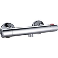 Modern Thermostatic Bar Mixer Shower Valve Round Chrome 1/2"" Bottom Outlet Brass