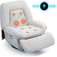 Elektrisch drehbarer Relaxsessel mit Polsterung, separates Sofa mit Staufach und USB-Ladeanschluss, einfache Montage, ideal fürs Wohnzimmer – Weiß