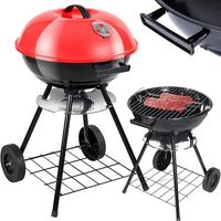Bc-elec - JY-019 Barbecue à charbon 42.5cm avec couvercle verrouillable et roues – Grill compact en acier émaillé, idéal jardin & terrasse