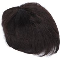 Perruque courte pour hommes - Extension capillaire naturelle noire pour perte de cheveux et calvitie masculine