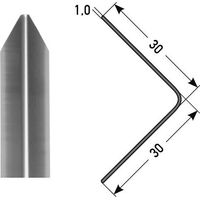 Eckschutzwinkel "Restinga" 30 x 30 mm aus Edelstahl, einfach gekantet, selbstklebend oder gebohrt-1 mm-1500-selbstklebend