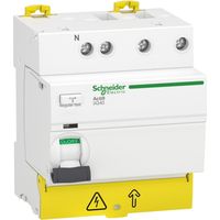 Schneider Electric – Disjoncteur différentiel Acti9 iIG40 3P+N 63A 30mA type AC – Protection contre les surcharges – Pour installations électriques professionnelles
