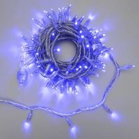 Guirlande lumineuse 10M extensible 96 LED Bleu 8 programmes cable transparent 24V Lotti
