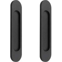 2 pezzi maniglie ovali per porte scorrevoli autoadesive in lega di alluminio nero opaco senza foratura per porte scorrevoli, finestre di armadietti 148 cm