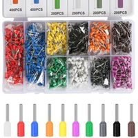 Cosses Electriques a Sertir, 2400 Pièces Cosse à Sertir 22A.W.G, 0.5mm² Embouts de Câbles à Sertir Kit Connecteurs Électriques