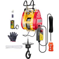 VEVOR Verricello Elettrico, Capacita 500 kg, Verricello Elettrico Portatile 1800 W, Altezza di Sollevamento 30 m, 11 m/min con Telecomando a Filo e Wireless, per Garage Fabbrica Sollevamento Traino