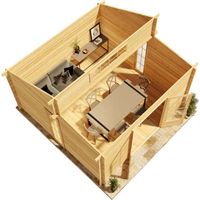 Alpholz Gartenhaus Lausitz ISO Gartenhaus aus Holz , Holzhaus mit 40 mm Wandstärke, Blockbohlenhaus mit Montagematerial