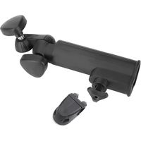 Support universel noir pour ombrelle de golf, vélo ou poussette, fixation robuste en plastique.