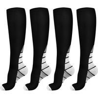 Bas de Contention pour Femmes et Hommes, 2 Paires 15-20 mmHg Chaussettes de Compression, Chaussettes de Contention pour L'athlétisme, Cyclisme, Course, Randonnée, Voyages, Gris