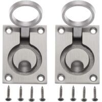 Poignée de Trappe Casier de Trappe Cabinet Caché Poignée en Acier Inoxydable Casier Marin de Trappe de Yacht de Bateau Avec 8PCS Vis de Montage 62 x 44mm 2 Pcs