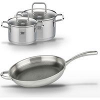 Lot Poêle 32 cm Elo Relief Evolution & 2 Faitouts Elo Citrin