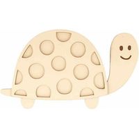 Silhouette en bois 18 x 10,5 cm - Tortue et carapace à pois