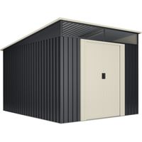 Wasabi Stark Gartenhaus 6,6 m2 - 10 Jahre Garantie - 279x238x203cm. Metall-Schuppen