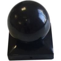 Winox – Chapeau boule époxy noir pour poteau 9x9 cm – Acier peint – Boule Ø 70 mm – 2 trous de Ø 5 mm pour fixation
