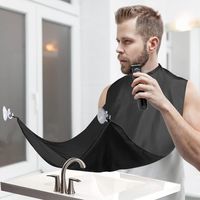 Beard Bib - Nylon Shaving Apron with 4 Suction Cups for Mirror Mounting - Beard Trimming Catcher for Men - 1 Piece