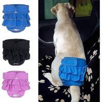 Couches pour chiots respirantes, culottes menstruelles pour chiens, culottes physiologiques pour chiennes-S-Black