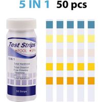 pair pH- und Chlortester, Schwimmbadprodukt, Spa-Streifen, 50 Streifen für den 5-in-1-Schwimmbad-pH-Tester für Gesamtchlor, freies Chlor, Alkalität, Cyanursäure, Chlorhärte, Schwimmbad-Salztester (5-1