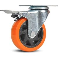 RUOTA RUOTE ROTELLA CARRELLO 125x32 mm 5" CARRELLI STAFFA GIREVOLE FRENO 431b