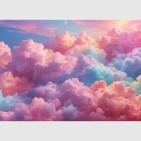 Papier peint intissé - Nuages pastels multicolores - 375x270 cm