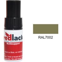 Retuschefläschchen mit Pinsel 9ml – RAL 7002 - Matt - Olivgrau - für verschiedene Oberflächen - Redlack