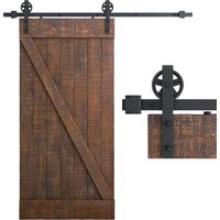 230cm Schiebetürbeschlag Kit Scheunentor Schiebetürsystem Schwarz Scheunentor Laufschienen Maximale Belastung 150kg