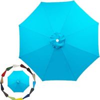 Toldo de repuesto para sombrilla de patio, 6 varillas, 8 cubiertas para jardín, 0,5 pies, 8 pies, 9 pies, 10 pies (rojo, 200 cm/6,6 varillas) (morado, 300 cm/10 pies, 6 varillas)