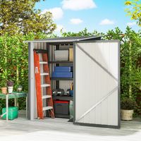 Porte outils acier Gris galvanisé garden shed articulée clair 100x104x160 cm