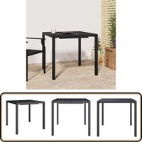 Table de jardin anthracite 80x80x72 cm acier - Table De Jardin - Table Extérieure - Mobilier De Jardin - Table En Métal - Table Anthracite