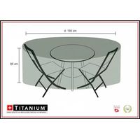 Housse de protection pour table ronde + chaises 150 x 150 x 85 cm - Noir
