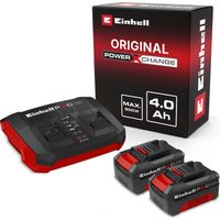 Original Einhell Starter Kit 2X 4,0 Ah Akkus und Twincharger Power X-Change (Li-Ion, 18 V, 75 min Ladezeit, passend für alle Power X-Change Geräte)