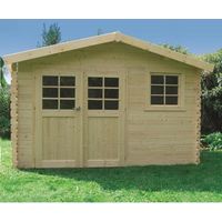 Abri de jardin Chimay en bois 9,18 m², Toiture Shingle rouge, Plancher Oui