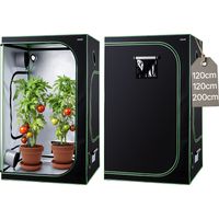 VEVOR Tenda da Coltivazione da Interno 120x120x120 cm, Tenda da Coltivazione per Piante Verdure Fiori da Interno, con Finestra di Osservazione, Vassoio da Pavimento, Cerniera, Mylar Riflettente