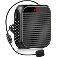 Megafoon - Sans Fil - Haut-Parleur Portable Avec Microphone - Batterie Rechargeable 2200 mAh - Pour Formateurs Enseignants Et Guides - 1 Pièce