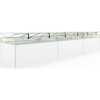 Frühbeetkasten 579x119 cm Frühbeetaufsatz Aufzucht Treibhaus, Aluminium mit Polycarbonat Doppelstegplatten, UV-beständig, inkl. Öffnungsklappen