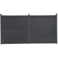 Vidaxl – Ensemble de 18 panneaux de clôture en WPC gris 353x186 cm – Résistant à la pourriture et à la rouille – Installation facile avec poteaux en acier