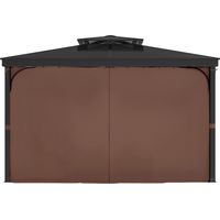 Mophorn Tende da Gazebo Impermeabili per Esterni, 344 x 344 x 213 cm, Tende per la Privacy con 4 Pannelli Laterali con Cerniere, Tende Parasole Universali, Solo Tende, Colore Caffè