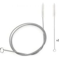 3 x Flexible Cleaning Brush with Long Metal Handle for Drainage Hole Refrigerator and Water Bag Pipe, Fine Drain Hole Cleaning Brush, Feed Probe Brush