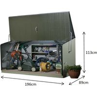 Trimetals Metall Gerätebox, Fahrradbox "Stowaway", Aufbewahrungsbox inkl. Boden, anthrazit, 196 x 89 x 113 cm (L x B x H)