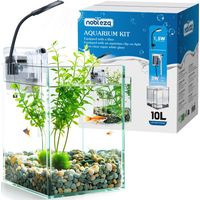Nobleza Nano Acquario 10L Vetro Extra Chiaro Filtro 250L/h Luce LED 1.5W