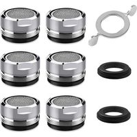 Mousseur Robinet M24, 6 Pièces Aerateur Robinet Economie Eau Avec Filtre en Acier Inoxydable et ABS, comprendre 8 joints et 1 clé à Mousseur chromée pour Robinet Lavabo de Salle de Bain et Cuisine