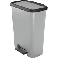 Cubo de basura con pedal Curver Compatta Duo de 2 compartimentos gris claro 23 L + 23 L (46 L)