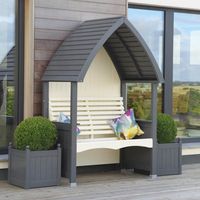 AFK Cottage Arbour Wooden Garden Seat Chair Bench Charcoal Grey & Cream FSC